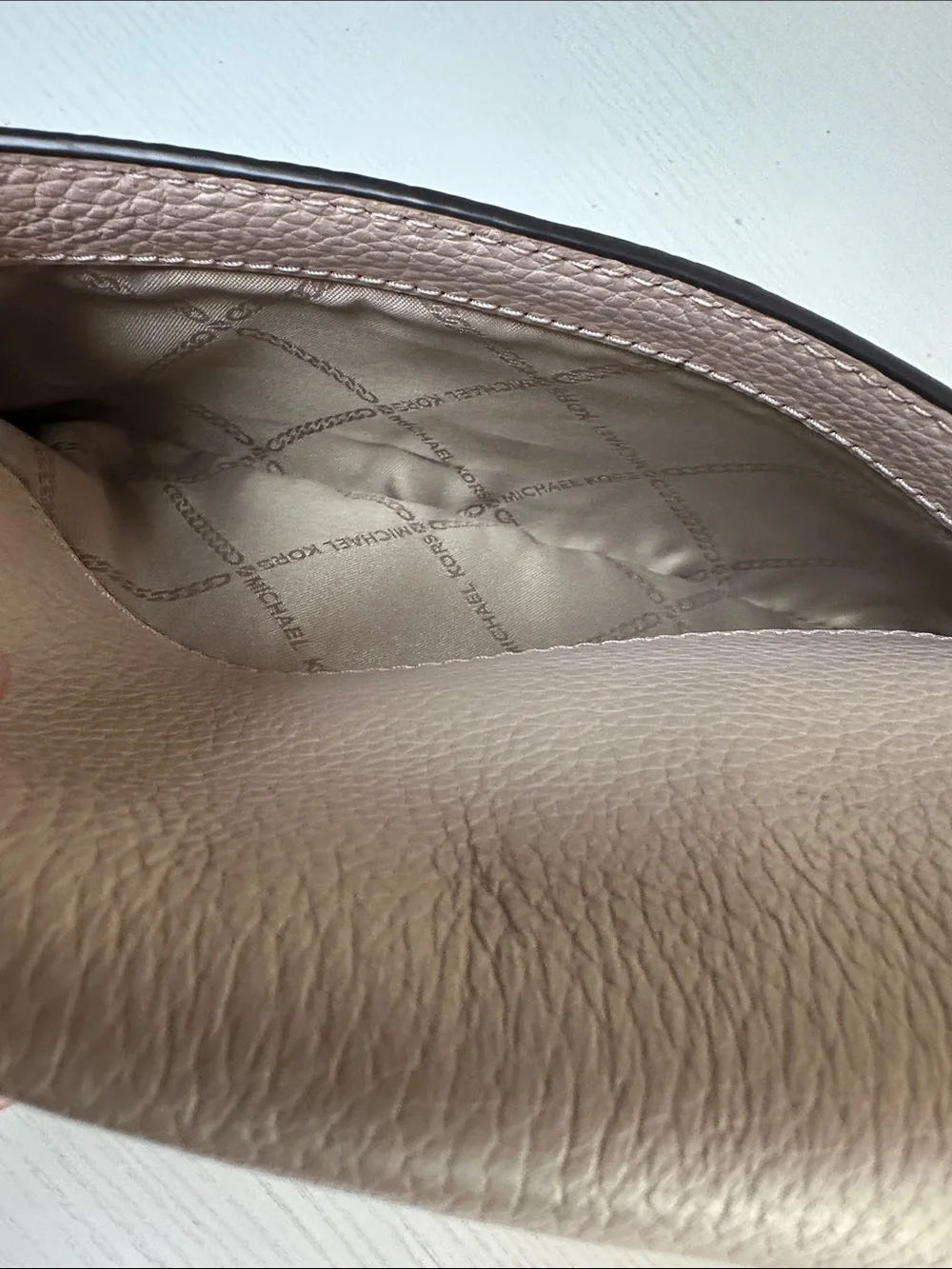 Michael Kors Pale Pink Leather Crossbody Bag with Gold Hardware